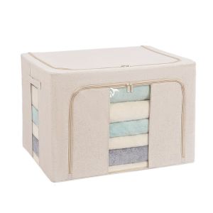 PHANT Large Capacity Clothes Storage Bins Dust-proof Folding Toys Storage Box Rectangular with Window Pants Storage Box for Bedroom