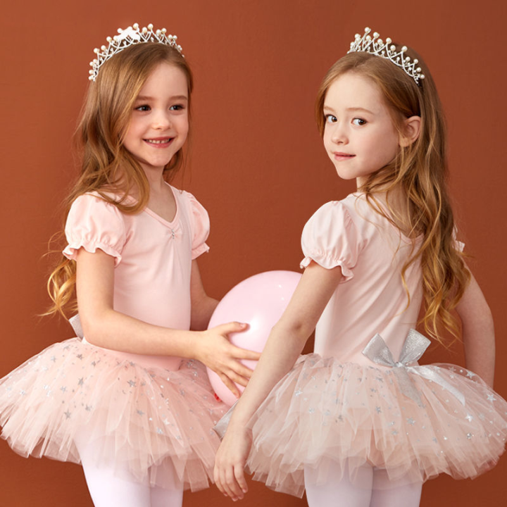 Girls Ballet Dance Clothing Ballet Dress Ballet Outfit Short Sleeved One Piece Dance Practice