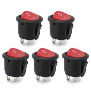 5Pcs Marine Boats Rocker Switches 2 Pin Toggle Switches 250V 6A 125V 10A Round Rocker Switches for Marine Boats Enduring