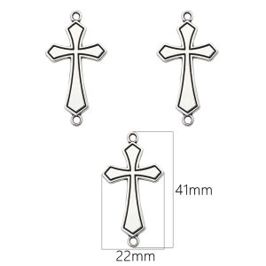 Tibetan Style Antique Silver Zinc Alloy Metal Cross Charm Pendants for Necklace Bracelet Earring DIY Jewelry Rosary Making
