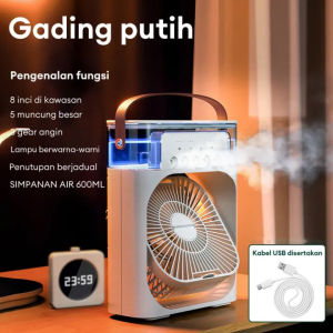 BUY 1 TAKE 1 MINI AIRCON FAN with humidifier 3 in 1 Air Cooler Fan electric fan with 7colors led lights electric fan with 7colors led lights low noise mist fan with 600ml water tank air conditioner fan portable aircon mini fan for room and office