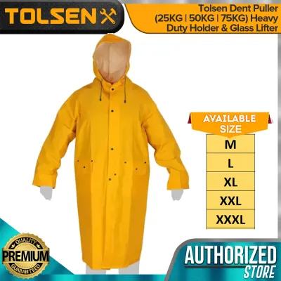 Tolsen Rain Coat w/ 2 Side Pockets and Zipper (M | L | XL | XXL | XXXL) Rain Protection Coat