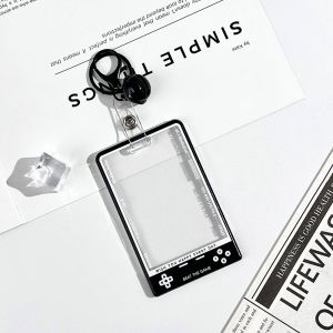 W3RF 1Pcs แฟชั่นเกาหลีแบบเกาหลี ที่ใส่บัตร หน้าจอแสดงผล Kpop วงแหวน ตัวป้องกันบัตรนักเรียน สร้างสรรค์และสร้างสรรค์ โปร่งใสโปร่งใส ที่ใส่โฟโต้การ์ด อุปกรณ์สำหรับนักเรียน