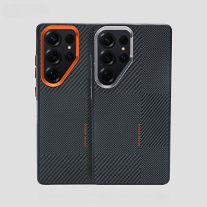 Carbon Fiber Texture Matte Case For Samsung S26 S25 S24 Ultra  Camera Metal Armor Lens Shockproof Cover Silicone Shell