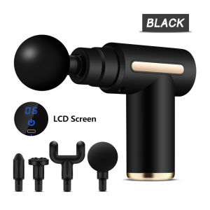 Mini Massage Gun Body Basic Massage Gun LCD Screen Portable 6 Speeds Strong Vibrator Rechargeable Muscle Relax Massage Machine
