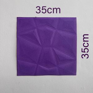 HT Wallpaper Foam Stiker 3D Batik Wallpanel Bentuk Diamond Triangle Warna Ungu Stiker Dinding Dekorasi Dinding Kamar