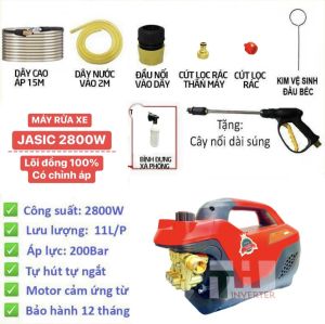 máy xịt rửa xe chỉnh áp Jasic 2800W dây đồng