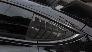 Cornerr For Tesla Model 3 2024 Exterior Car Rear Window Panel C Pillar Triangle Louver Shutter Cover Trim Dry Carbon Fiber Accessories N7Y3P
