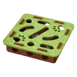 Tương tác cảm thấy hộp câu đố mèo đồ chơi kích thích tinh thần với chuông mê cung thiết kế hạt tròn khuyến khích sự tò mò và chơi