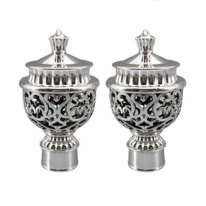 NCNC 2pcs Hollow Out Durable Plastic Curtain Rod Head Curtain Accessories Drapery Rail Ends Curtain Rod Cap