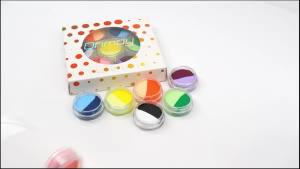 Water Activated Split Cake Eyeliner UV Blacklight Glow Fluorescent Paint Onmay 14 Bright Color Retro Graphic Hydra Eye Liner Body Face Paint Halloween Makeup (14color)