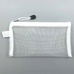 Large Capacity Zipper Pencil Case Simple Transparent Mesh Student Pencil Bag stationery storage bag