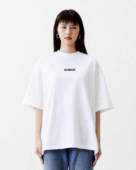 AIMER - AIMER Mini Logo T-shirt เสื้อยืด โอเวอร์ไซส์ สกรีนลาย | Lazada ...