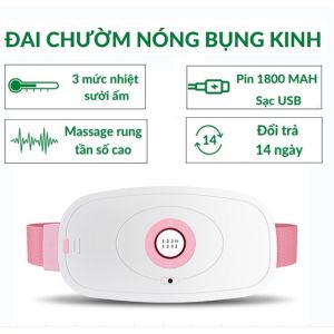 Máy Chườm Nóng Giảm Đau Bụng Kinh AISOUJIA Đai Chườm Nóng Sưởi Ấm Bụng 3 Mức Nhiệt