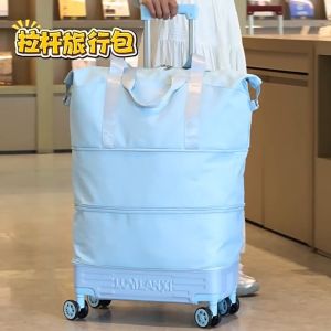 Túi Du Lịch Kéo Có Bánh Xe Gấp Gọn Vali Túi Xách Du Lịch Mở Rộng Dung Tích Cao Cấp Thời Trang 0016