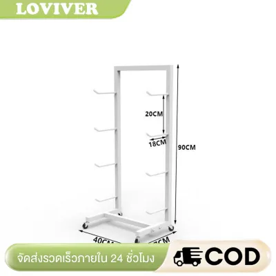 Loviver Large Capacity Exercise Mat Storage Rack Space Saving Exercise Mat Holder Heavy-Duty Metal Exercise Equipment Holder With Wheels for Dance Studio Gym