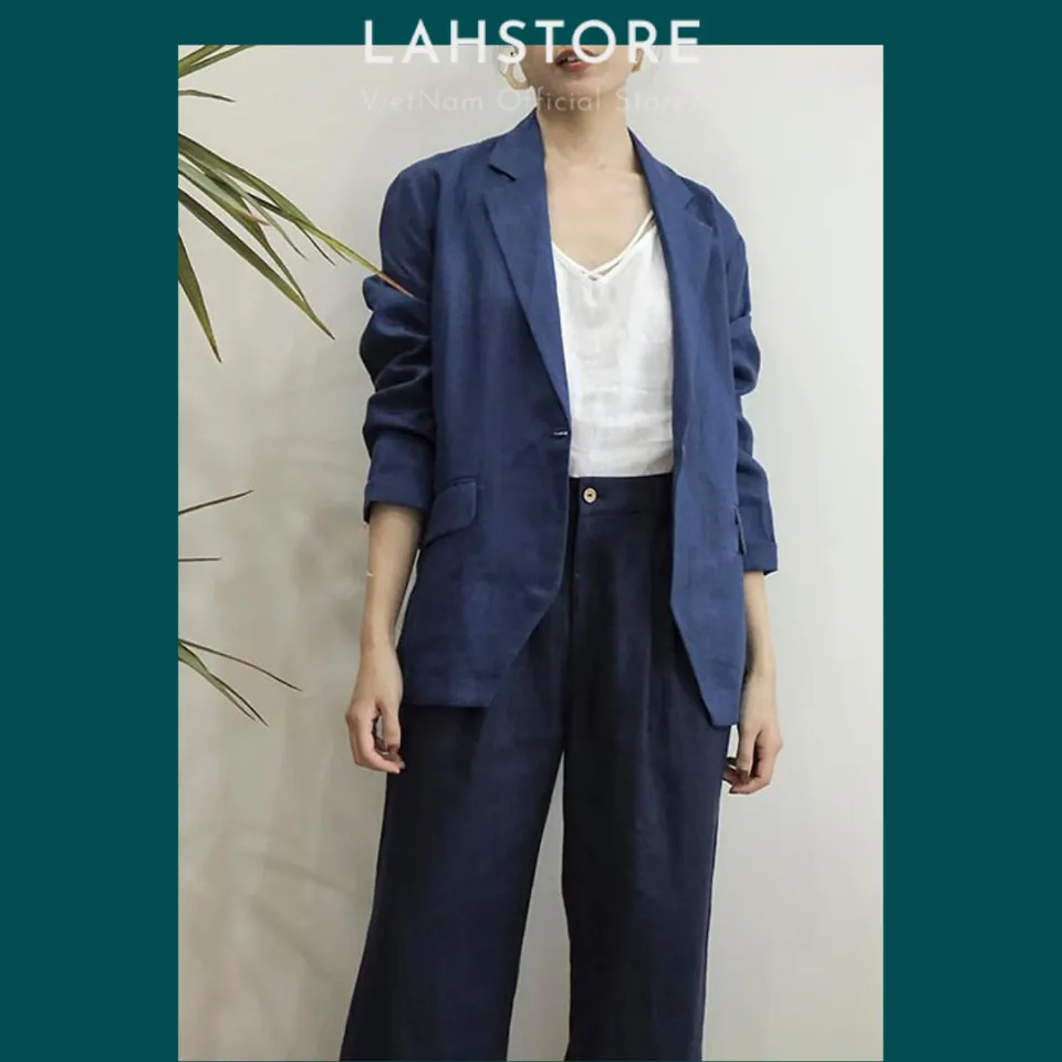 Mua Áo blazer linen nữ, áo vest nữ kiểu Hàn Quốc tay lỡ, chất linen mềm cao  cấp Haint Boutique Bz04 - XXL tại Haint Boutique Official | Tiki