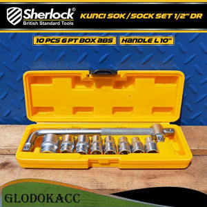 Kunci Shock Set 10 pcs Original Sherlock Sok/Sock Set 1/2 inch 6 PT box ABS