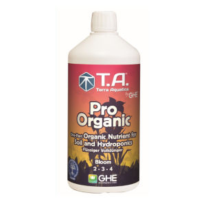Terra Aquatica/GHE Pro Organic Bloom 1 Litre (General Organic Thrive Highly concentrated fully Organic 1-part liquid nutrient Bioponics Soil Hydroponics Coco NPK 2-3-4 Applicable for organic cultivation responds to EEC)