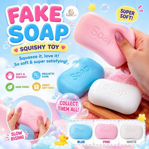 CuddleCove Soft Glossy Fake Soap Squishy Toy Slow Rebound Stress Relief Squeeze Fidgety Toy for Adults Kid