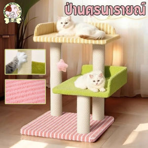 BHQ PET  COD กรอบปีนแมวแบบตั้งตัว รวมเสา บ้าน กระดานขีดข่วนแมว เชือกป่าน ไม่หลุดเศษ อุปกรณ์แมว