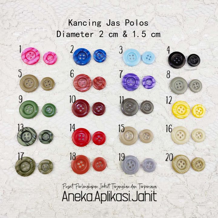 1 LUSIN KANCING JAS POLOS