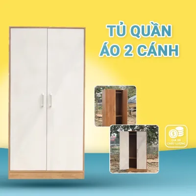 Tủ Quần Áo Gỗ 2 Cánh Cao Cấp Tủ Đồ Có Móc Treo Quần Áo Đa Năng Tiện Dụng