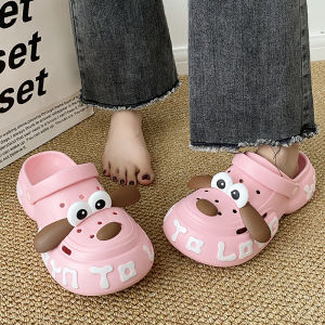 [Free Shipping] New Summer WomenS Shoes Thick-Soled Creative Letter And Cartoon Design Slip-On Sandals Suitable For Outdoor Wear Beach Clogs