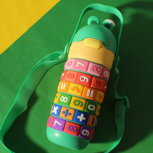 316 Stainless Steel Childrens Sippy Thermos Cup Creative Puzzle Food Grade Water Bottle Math Revolving Cup Primary School Kids Tumbler with Straw