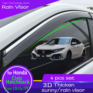 Rain Visor For HONDA CIVIC 2016 2017 2018 2019 2020 2021 Hatchback G10 FC 4pcs door sun Visor Window Vent Shades Deflector Guard car accessories
