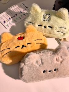 CuddleCove Cat Plush Pencil Case Large Capacity Cute Stationery Storage Bag for Students Pen Bag 毛绒笔袋