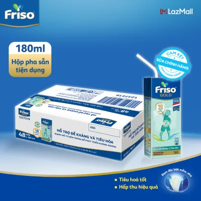 Thùng 48 Hộp Sữa Uống Pha Sẵn Friso Gold 180ml/hộp cho trẻ trên 1 tuổi