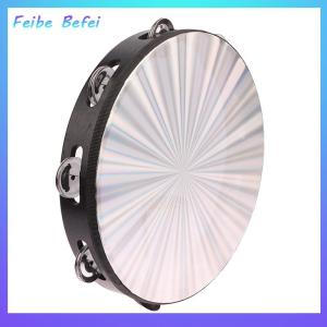 [Feibe Befei] 6 8 10 inch bằng gỗ rạng rỡ Tambourine tay trống với hàng đôi leng keng nhạc cụ giáo dục