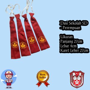 Dasi SD - Dasi Sekolah Anak SD Perempuan dan Laki - Laki / Logo Sablon / R B