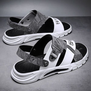 【City Youth】Baru Sandal Pria Sandal Pria Dewasa Sendal Pria Sandal Cowok Sandal Kulit Tahan Air Non-Slip Sol  Karet Sandal Kelas Atas