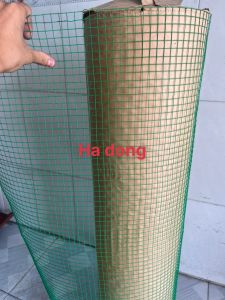 (Khổ cao 50Cm hoặc 1m x dài 1m mắt lưới rộng 12cm) Lưới sắt bọc nhựa màu xanh vây gà vịt thú nuôi chất lượng