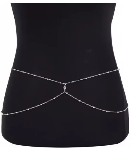 Sexy Tassel Multi-Layered Shiny Body Bra Chain Set, Sexy Necklace