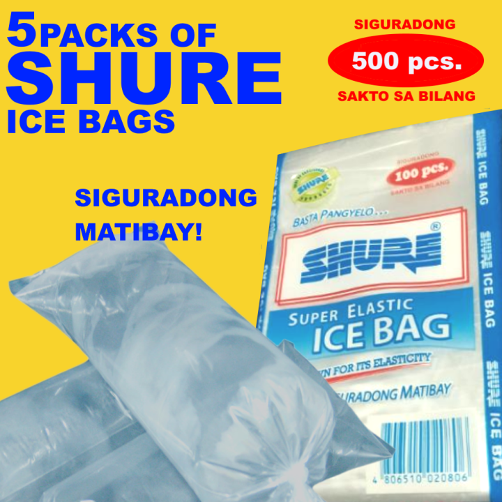 5 PACKS SHURE ICE BAG [500pcs] PLASTIC YELO PLASTIC TUBIG PANGYELO ...