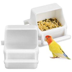 ER52858 High Quality Plastic Food Cup For Peony Bird Starling Parrot Bird Cage Accessories Parakeet Water Dispenser Bird Feeder Bird Cage Food Box Parrot Food Box