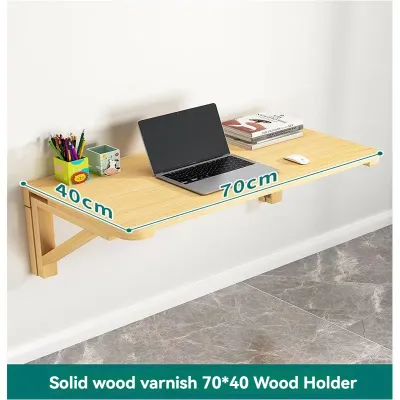 Solid Wood Folding Table Wall Computer Desk Writing Desk Wall Hanging Study Desk Folding Table Desk Table Table Simple Rental House Small Apartment Household Table