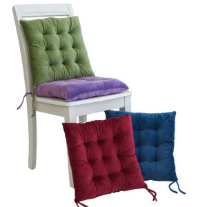 Chair Cushion Square Velvet Seat Pad Thick Foam Office Sofa Car Home Comfort Coffee Grey Navy Blue Red Khaki