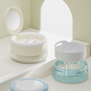 YESMILE with Mirror Braces Box Sealed Double Layer Denture Storage Box Portable Soak Box Orthodontic Retainer Case