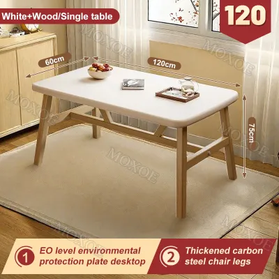 Solid Wood Dining Table And Solid Wood Chair Home Stable Dining RestaurantWooden Table Environmental Protection Wear-resistant Moisture-proof Wooden Table Easy To Assemble miscellaneous desk computer desk