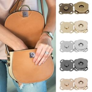 18mm 5Pairs Magnetic Adsorption Metal Snap Button DIY Purse Invisible Clothing Button Suitcase Coat Plum Snap Clasp