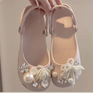 Pearl Girl Croxx Ballet Shoes EVA Clogs WomenS Summer Half-Slippers High-End DIY Detachable
