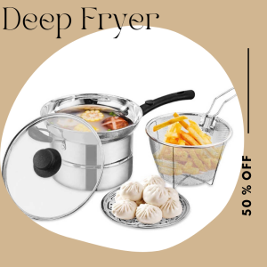 Stainless Deep Fryer Pot with Precision Strainer for Perfect Frying