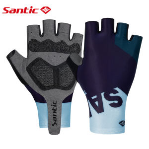 Santic Road Bike Cyling Gloves Men Women Half Finger Bike Gloves Professional Shockproof Breathable Washable W3P143