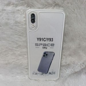 SoftCase Casing Vivo Y91C/Y1S LOBANG 3 Silikon Case Selikon Clear Bening Transparan Pelindung Belakang HP