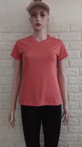 Floline Ols- Kaos V-Neck Spandek Rayon Cewek 01 Atasan Wanita