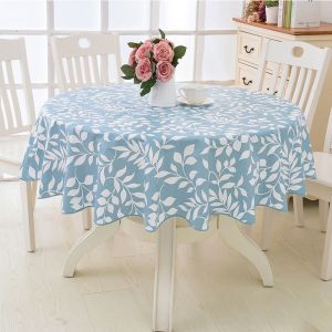 NIGHT PU alas meja raya Elegant Pastoral Oilproof Wipeable Waterproof Round Dining Table Home Decor Table Cloth Kitchen Tablecloth Table Cover